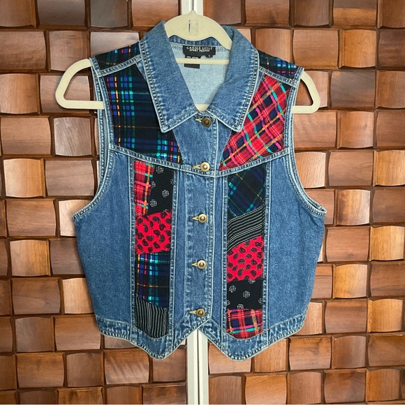 VTG Carol Little Denim Patchwork Vest - Picture 4 of 6